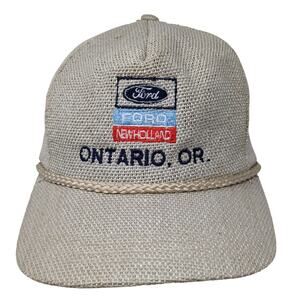 Ford New Holland Ontario OR Snapback Rope Hat Beige One Size Sportcap
